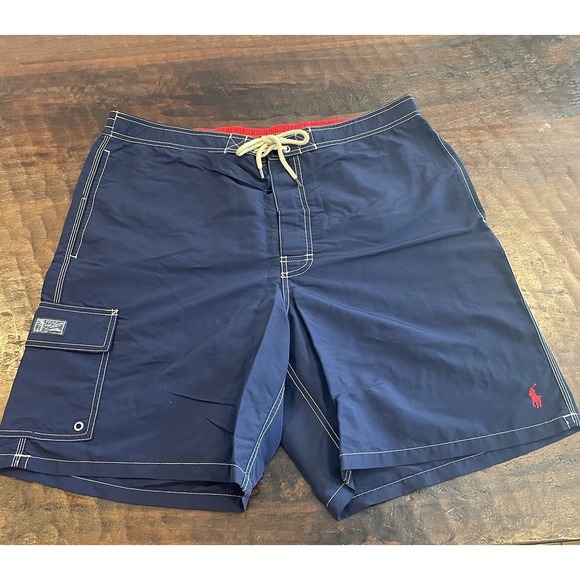 Polo Ralph Lauren Men's Shorts Swim Trunks Mesh Lined Bathing Suit‎ Blue XL - Picture 1 of 9